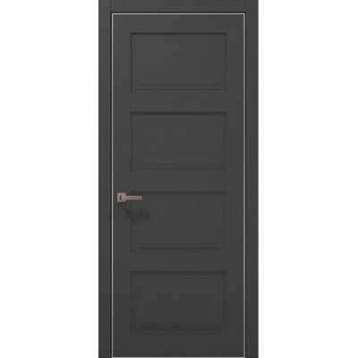 Двері Папа Карло STYLE ST-04 Темно сірий супермат, кромка алюміній сірий