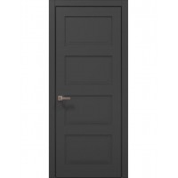 Двері Папа Карло STYLE ST-04 Темно сірий супермат, кромка алюміній чорний