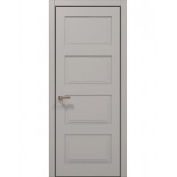 Двері Папа Карло STYLE ST-04 Світло сірий супермат, кромка алюміній чорний