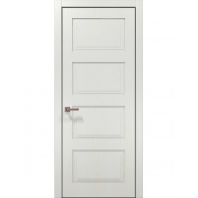 Двері Папа Карло STYLE ST-04 Ясен білий, кромка алюміній чорний