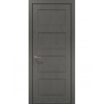 Двері Папа Карло STYLE ST-04 Бетон сірий, кромка алюміній чорний