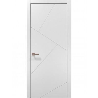Двері Папа Карло STYLE ST-05 Білий матовий, кромка алюміній чорний