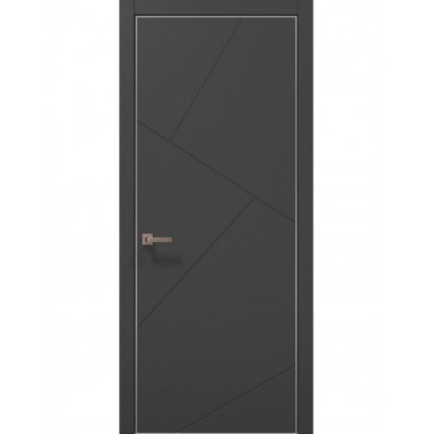 Двері Папа Карло STYLE ST-05 Темно сірий супермат, кромка алюміній сірий