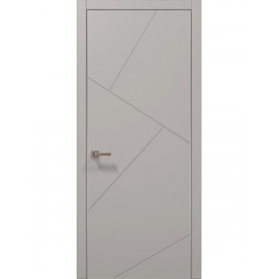 Двері Папа Карло STYLE ST-05 Світло сірий супермат, кромка алюміній сірий