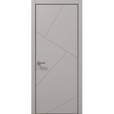 Двері Папа Карло STYLE ST-05 Світло сірий супермат, кромка алюміній чорний