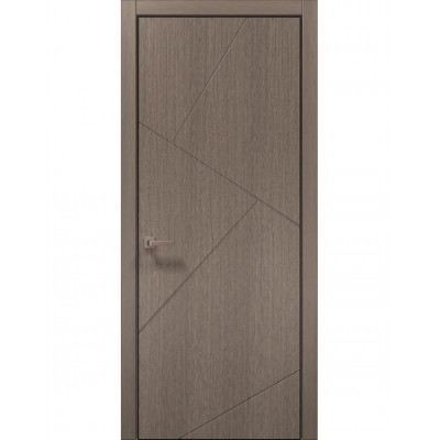 Двері Папа Карло STYLE ST-05 Дуб сірий, кромка алюміній чорний