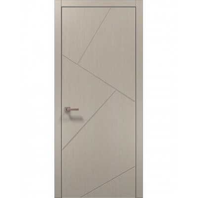 Двері Папа Карло STYLE ST-05 Дуб кремовий, кромка алюміній сірий