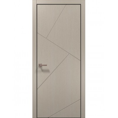 Двері Папа Карло STYLE ST-05 Дуб кремовий, кромка алюміній чорний