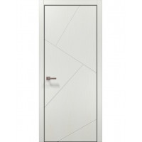 Двері Папа Карло STYLE ST-05 Ясен білий, кромка алюміній чорний