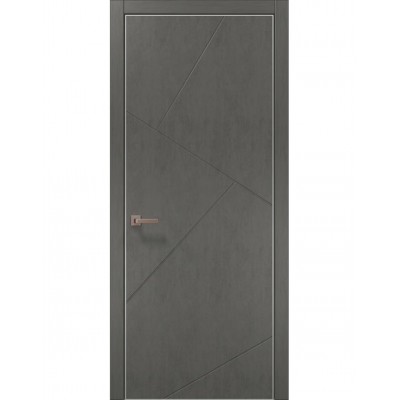Двері Папа Карло STYLE ST-05 Бетон сірий, кромка алюміній сірий