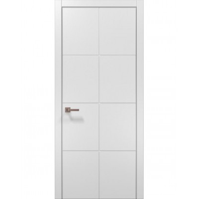 Двері Папа Карло STYLE ST-06 Білий матовий, кромка алюміній сірий