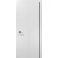 Двери Папа Карло STYLE ST-06 Белый матовый, кромка алюминий черный