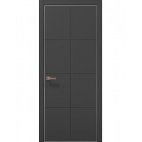 Двері Папа Карло STYLE ST-06 Темно сірий супермат, кромка алюміній сірий