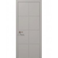 Двері Папа Карло STYLE ST-06 Світло сірий супермат, кромка алюміній сірий