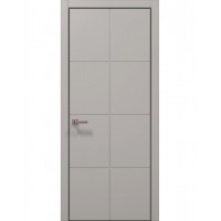 Двері Папа Карло STYLE ST-06 Світло сірий супермат, кромка алюміній чорний