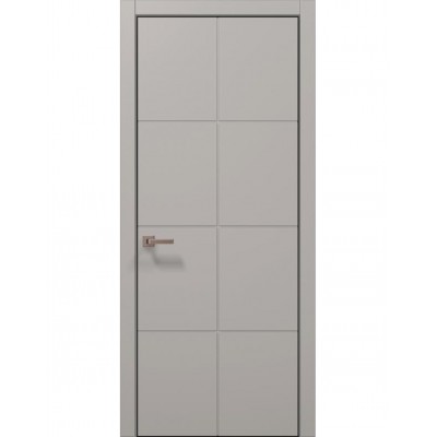 Двері Папа Карло STYLE ST-06 Світло сірий супермат, кромка алюміній чорний