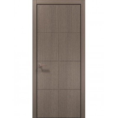 Двері Папа Карло STYLE ST-06 Дуб сірий, кромка алюміній чорний
