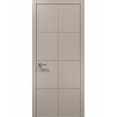 Двері Папа Карло STYLE ST-06 Дуб кремовий, кромка алюміній сірий