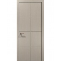 Двері Папа Карло STYLE ST-06 Дуб кремовий, кромка алюміній чорний