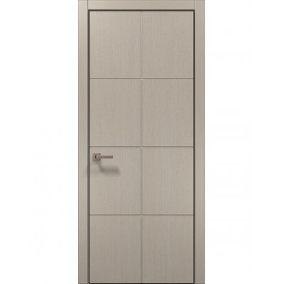 Двері Папа Карло STYLE ST-06 Дуб кремовий, кромка алюміній чорний