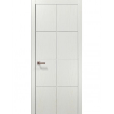 Двері Папа Карло STYLE ST-06 Ясен білий, кромка алюміній сірий