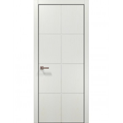 Двері Папа Карло STYLE ST-06 Ясен білий, кромка алюміній чорний