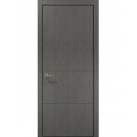 Двері Папа Карло STYLE ST-06 Бетон сірий, кромка алюміній чорний