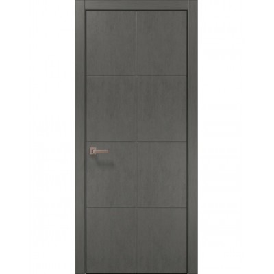 Двері Папа Карло STYLE ST-06 Бетон сірий, кромка алюміній чорний