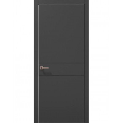 Двері Папа Карло STYLE ST-07 Темно сірий супермат, кромка алюміній сірий