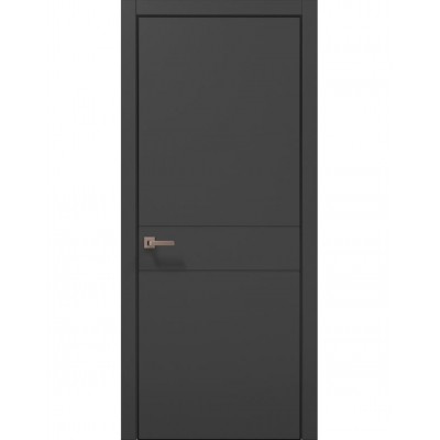 Двері Папа Карло STYLE ST-07 Темно сірий супермат, кромка алюміній чорний