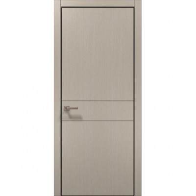 Двері Папа Карло STYLE ST-07 Дуб кремовий, кромка алюміній чорний