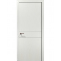 Двери Папа Карло STYLE ST-07 Ясень белый, кромка алюминий черный