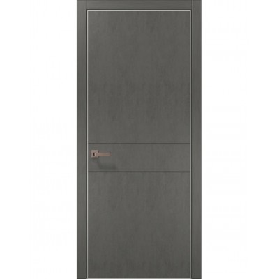 Двері Папа Карло STYLE ST-07 Бетон сірий, кромка алюміній сірий