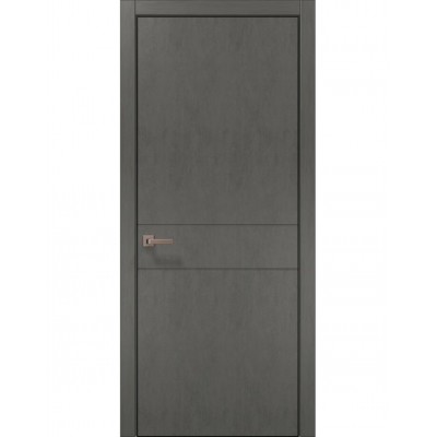 Двері Папа Карло STYLE ST-07 Бетон сірий, кромка алюміній чорний