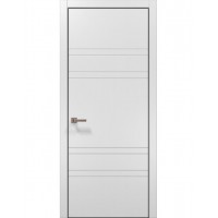 Двери Папа Карло STYLE ST-08 Белый матовый, кромка алюминий черный