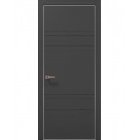 Двері Папа Карло STYLE ST-08 Темно сірий супермат, кромка алюміній сірий