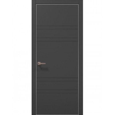 Двері Папа Карло STYLE ST-08 Темно сірий супермат, кромка алюміній сірий
