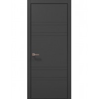 Двері Папа Карло STYLE ST-08 Темно сірий супермат, кромка алюміній чорний