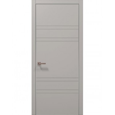 Двері Папа Карло STYLE ST-08 Світло сірий супермат, кромка алюміній сірий