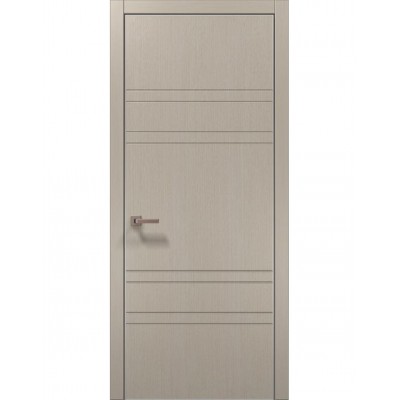 Двері Папа Карло STYLE ST-08 Дуб кремовий, кромка алюміній сірий