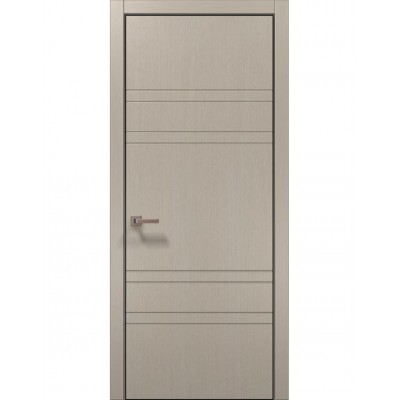 Двері Папа Карло STYLE ST-08 Дуб кремовий, кромка алюміній чорний