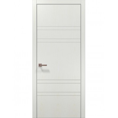 Двері Папа Карло STYLE ST-08 Ясен білий, кромка алюміній сірий