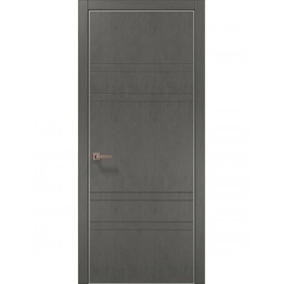 Двері Папа Карло STYLE ST-08 Бетон сірий, кромка алюміній сірий