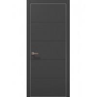 Двері Папа Карло STYLE ST-09 Темно сірий супермат, кромка алюміній сірий