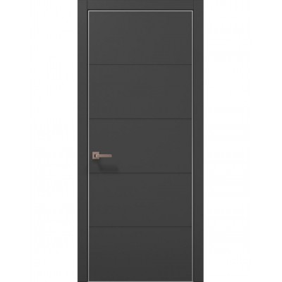 Двері Папа Карло STYLE ST-09 Темно сірий супермат, кромка алюміній сірий