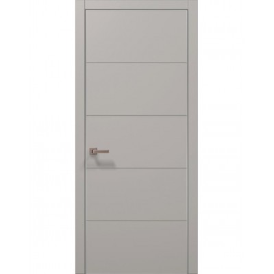 Двері Папа Карло STYLE ST-09 Світло сірий супермат, кромка алюміній сірий