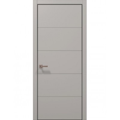 Двері Папа Карло STYLE ST-09 Світло сірий супермат, кромка алюміній чорний