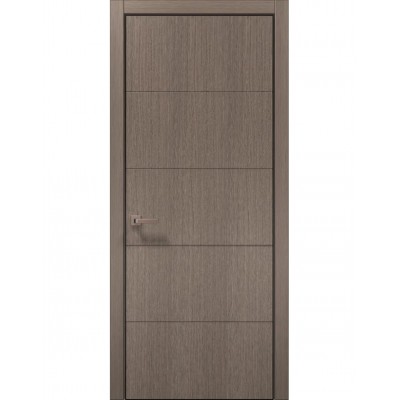 Двері Папа Карло STYLE ST-09 Дуб сірий, кромка алюміній чорний
