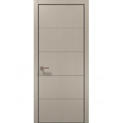 Двері Папа Карло STYLE ST-09 Дуб кремовий, кромка алюміній чорний