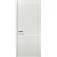 Двери Папа Карло STYLE ST-09 Ясень белый, кромка алюминий черный